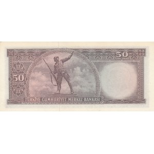 Turkey, 50 Lira, 1971, AUNC / UNC, p187A, 5/7. Emission