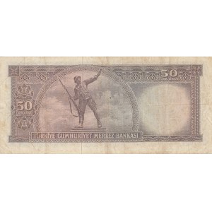 Turkey, 50 Lira, 1971, VF, P187a, 5/7. Emission