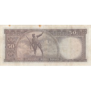 Turkey, 50 Lira, 1971, FINE, p187Aa, 5/7. Emission
