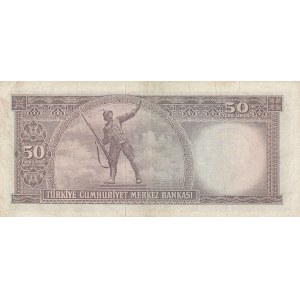 Turkey, 50 Lira, 1971, FINE, p187Aa, 5/7. Emission