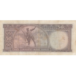Turkey, 50 Lira, 1971, FINE, p187A, 5/7. Emission