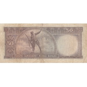 Turkey, 50 Lira, 1971, FINE, P187a, 5/7. Emission