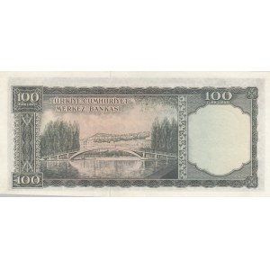 Turkey, 100 Lira, 1958, AUNC / UNC, p169, 5/3. Emission, M01 first prefix