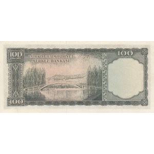 Turkey, 100 Lira, 1958, XF, p169, 5/3. Emission