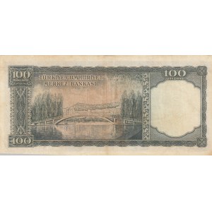 Turkey, 100 Lira, 1958, FINE, p169, 5/3. Emission