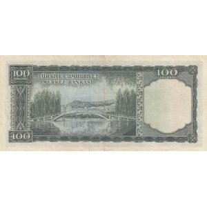 Turkey, 100 Lira, 1964, XF, p177, 5/5. Emission