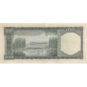 Turkey, 100 Lira, 1964, VF, p177, 5/5. Emission