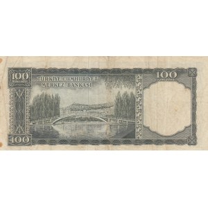 Turkey, 100 Lira, 1964, FINE, p177, 5/5. Emission