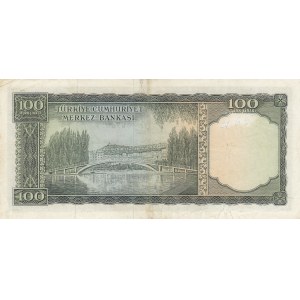 Turkey, 100 Lira, 1969, XF, p182, 5/6. Emission