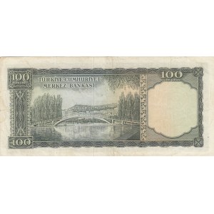 Turkey, 100 Lira, 1969, VF (+), p182, 5/6. Emission