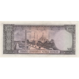 Turkey, 500 Lira, 1959, UNC, p171, 5/2. Emission
