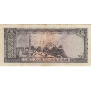 Turkey, 500 Lira, 1959, VF (+), p171, 5/2. Emission
