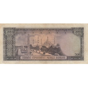 Turkey, 500 Lira, 1959, VF, p171, 5/2. Emission