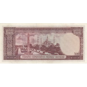 Turkey, 500 Lira, 1962, AUNC, p178, 5/3. Emission
