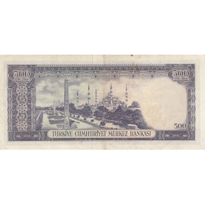 Turkey, 500 Lira, 1968, XF, p183, 5/4. Emission