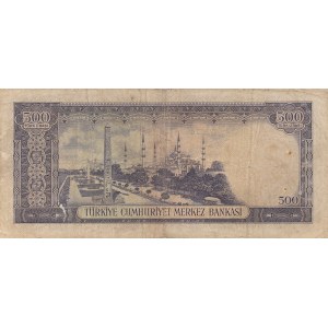 Turkey, 500 Lira, 1968, POOR, p183, 5/4. Emission
