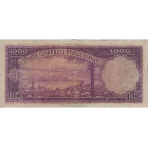 Turkey, 1000 Lira, 1953, FINE, p172, 5/1. Emission