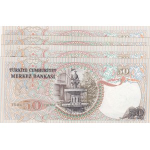 Turkey, 50 Lira, 1976 / 1983, UNC, p187Aa / p187Ab, 6/1. ve 6/2. Emission, I01 I29 First Prefix, I36 I90 last Prefix, (Total 4 banknotes)