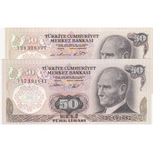 Turkey, 50 Lira, 1976 / 1983, UNC, p187Aa / p187Ab, 6/1. ve 6/2. Emission, (Total 2 banknotes)