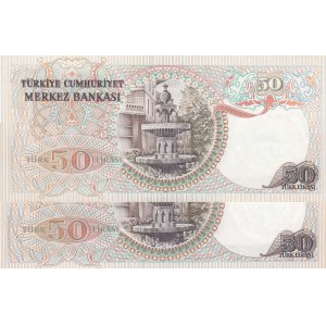 Turkey, 50 Lira, 1976 / 1983, UNC, p187Aa / p187Ab, 6/1. ve 6/2. Emission, (Total 2 banknotes)
