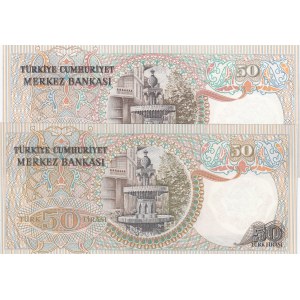 Turkey, 50 Lira, 1976 / 1983, UNC, p187Aa / p187Ab, 6/1 ve 6/2. Emission, (Total 2 banknotes)