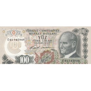 Turkey, 100 Lira, 1972, AUNC, p189, 6/1. Emission