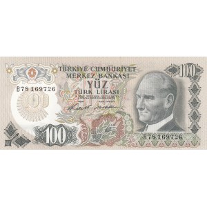 Turkey, 100 Lira, 1972, UNC, p189, 6/1. Emission