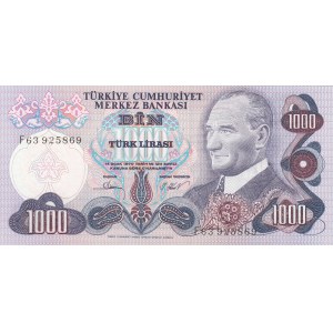 Turkey, 1.000 Lira, 1981, UNC, p191, 6/3. Emission