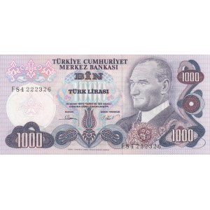 Turkey, 1000 Lira, 1981, AUNC, p191, 6/3. Emission