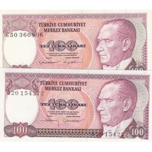 Turkey, 100 Lira, 1983/1984, UNC, P194, 7/1. ve 7/2. Emission, (Total 2 banknotes)