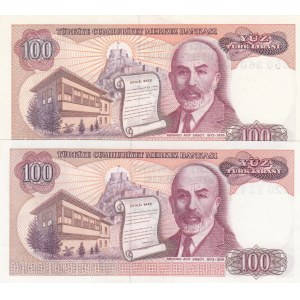 Turkey, 100 Lira, 1983/1984, UNC, P194, 7/1. ve 7/2. Emission, (Total 2 banknotes)