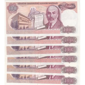 Turkey, 100 Lira, 1983 / 1984, UNC, p194, 7/1. ve 7/2. Emission, ALL LETTER SET