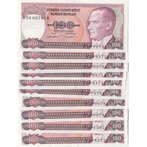 Turkey, 100 Lira, 1984, UNC, p194, 7/2. Emission, (Total 18 banknotes)