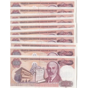Turkey, 100 Lira, 1984, UNC, p194, 7/2. Emission, (Total 18 banknotes)