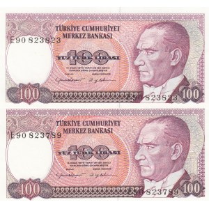 Turkey, 100 Lira, 1984, UNC p194, 7/2. Emission, E90, (Total 2 banknotes)