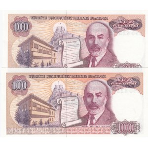 Turkey, 100 Lira, 1984, UNC p194, 7/2. Emission, E90, (Total 2 banknotes)