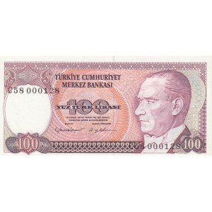 Turkey, 100 Lira, 1983, UNC, p194, 7/2. Emission, Low serial number