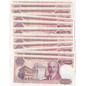 Turkey, 100 Lira, 1983/1984, XF / AUNC, p194, 7/1. and 7/2. Emission, (Total 43 banknotes)