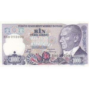 Turkey, 1000 Lira, 1988, UNC, p196, 7/2. Emission, H90 last prefix