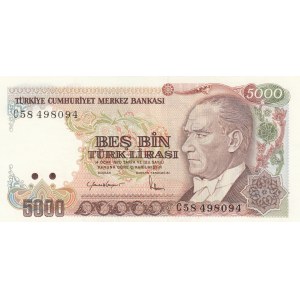 Turkey, 5.000 Lira, 1985, UNC, p197, 7/2. Emission