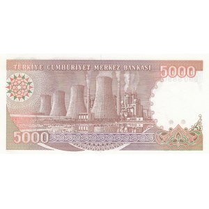 Turkey, 5.000 Lira, 1990, UNC p196A, 7/4. Emission, G90