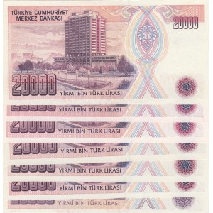 Turkey, 20.000 Lira, 1988 /1995, UNC, p201 / p202, 7/1. ve 7/2.  Emission, ALL LETTER SET