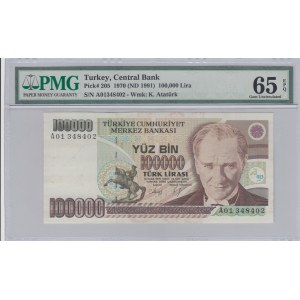 Turkey, 100.000 Lira, 1991, UNC, p205a, 7/1. Emission, A01