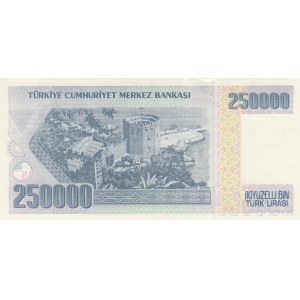 Turkey, 250.000 Lira, 1998, UNC, p211, 7/3. Emission, ı89 LAST prefix
