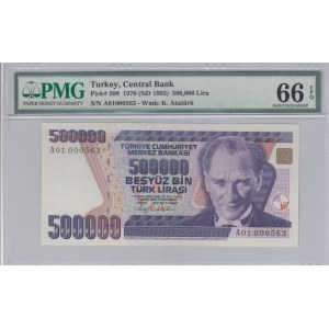 Turkey, 500.000 Lira, 1993, UNC, p208a, 7/1. Emission, A01