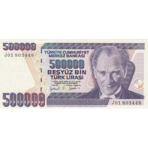 Turkey, 500.000 Lira, 1997, UNC, p212 7/1. Emission, J01 first prefix