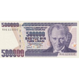 Turkey, 500.000 Lira, 1997, UNC, p212, 7/4. Emission, K01