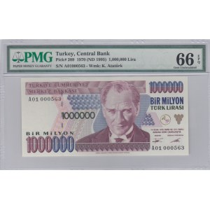 Turkey, 1.000.000 Lira, 1995, UNC, p209, 7/1. Emission, A01