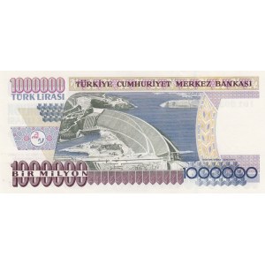 Turkey, 1.000.000 Lira, 1996, UNC, p209b, 7/2. Emission, I01 first prefix.