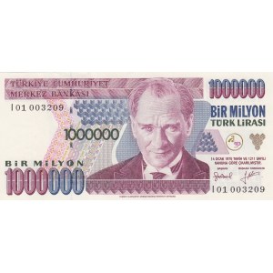 Turkey, 1.000.000 Lira, 1996, UNC, p209b, 7/2. Emission, K90